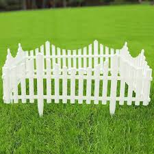 jumbl decorative 8 piece white picket garden fence border