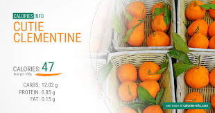 cutie clementine calories and nutrition