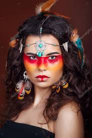 beautiful squaw in ethnic jewelry