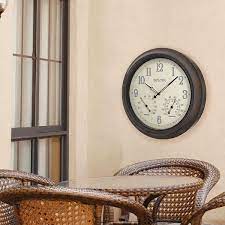 Bulova Corporation Weather Master Wall Clock 18 Diameter Oil Rubbed Bronze C4813
