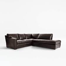 axis dark brown leather sectional couch
