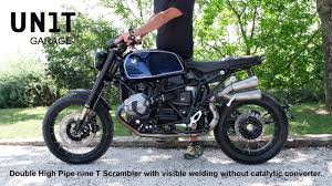 Beautiful, bespoke bmw r9t parts made in italy. Kit Unitgarage Bmw R Ninet 7 With Double High Pipe For Bmw R Ninet Scrambler Youtube