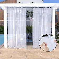 This link is to an. White Outdoor Sheer Curtains Outdoor Waterproof Velcro Tab Top Sheer Curtains 1 Panel Migrant Gardener