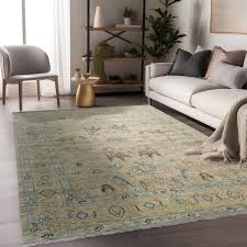 hand knotted wool clic oushak rug