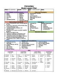 Elementary Music Lesson Plan Template Elementary Music