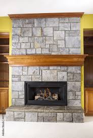 Natural Gas Fireplace And Crafted Stone
