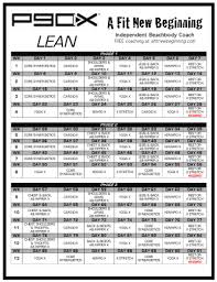 P90x Workout Schedule Lean Printable Sport1stfuture Org