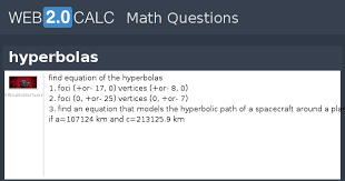 View Question Hyperbolas