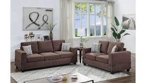 porter brown chenille sofa set