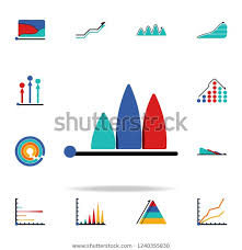 Colored Infographic Area Chart Icon Business Stock Vector