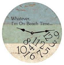 On Beach Time Clock Wver Wall Clock