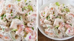 People will line up and beg for seconds! Creamy Shrimp Salad Dinner Then Dessert