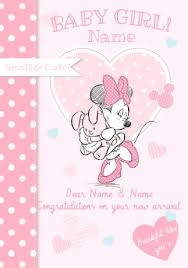 Disney Baby Minnie New Baby Card Baby Girl Congrats Funky Pigeon