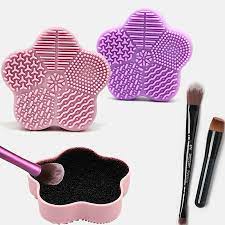 makeup brush cleaning mat with color