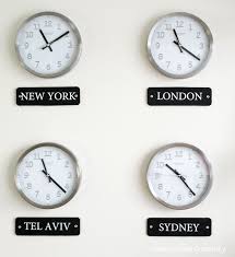 Diy Time Zone Wall Clock Display