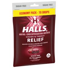 halls cough drops sugar free black
