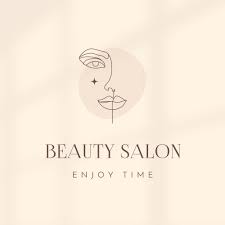 beauty studio ad with female line art
