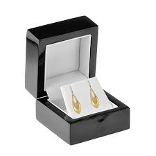 black wood earring jewelry gift box