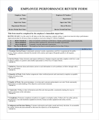 Free 10 Sample Employee Performance Review Forms In Doc Pdf
