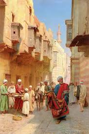 a cairo street scene with a khubz