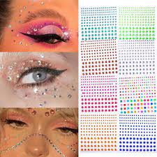 3d face diamond stickers makeup glitter