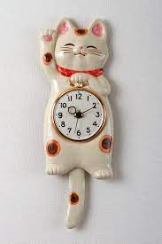 Maneki Neco White Cat Wall Pendulum