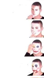 clown makeup blank template flip