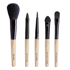 premium wooden set of 5 mini brushes set