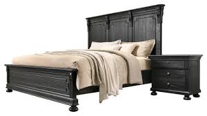 This configurable bedroom set showcases distressed wood in a whitewash finish to create a coastal farmhouse anchor in your space. In Stock Xavier 5 Piece Bedroom Set Distressed Black Traditional Bedroom Furniture Sets By Abbyson Living Houzz