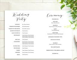 Printable Wedding Program Template Bulletin Sample Format