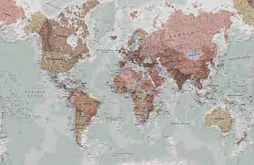 classic world map wallpaper mural