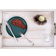Rustic Wooden Serving Tray With Handles