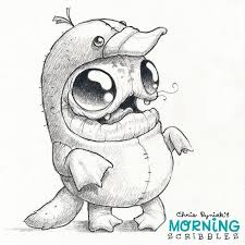 Posiblemente esta sea la última marca que os enseñaré hasta después de las vacaciones, pero en septiembre. Platypus Suit Morningscribbles Cute Monsters Drawings Cute Drawings Monster Drawing