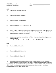 Gcse tutorial find hcf and lcm by listing, by prime factorization and by using venn how to work out hcf and lcm using short division? Ten Lcm And Gcf Problems Containing Variables Worksheet For 6th 9th Grade Lesson Planet