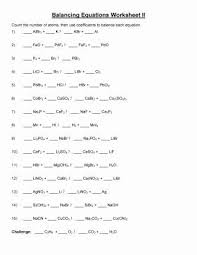 Balancing Equation Worksheet With