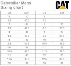 Clean Caterpillar Boot Size Chart 2019