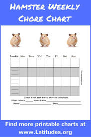 Free Weekly Pet Chore Chart Pet Hamsters 4th 5th Grade