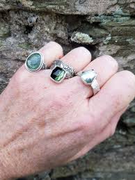 new gemstone rings on a garden outing