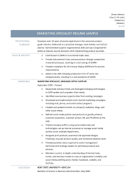 Marketing Specialist Resume Samples Tips And Template