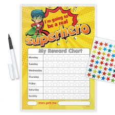 Re Usable Reward Chart Including Free Stickers And Pen Superhero Boy Reward Design Supbr