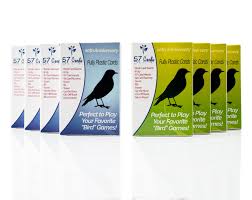 plastic bird cards 10th anniversary