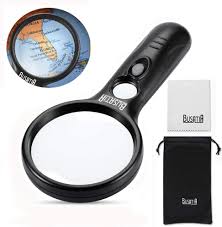 Amazon Com Magnifying Glass With Light Busatia Led Illuminated Magnifier With 3x 45x High Magnification Lightweight Handheld Magnifying Glass For Reading Inspection Jewellery Hobbies Crafts Office Products
