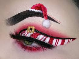 christmas eye makeup candy cane
