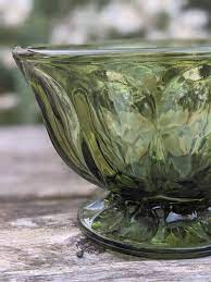 Vintage Green Bowl Colored Glass