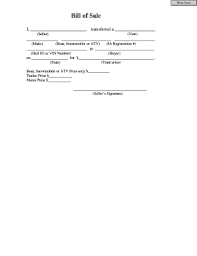 Atv Bill Of Sale To Print Form Fill Out And Sign Printable