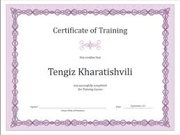 Certificate Of Training Purple Chain Design