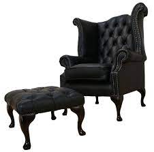 Great savings & free delivery / collection on many items buy black sofas, armchairs & suites and get the best deals at the lowest prices on ebay! Chesterfield Queen Anne High Back Wing Chair Black Leather Footstool In Home Furniture Diy Furniture Sofas Armchairs S Dark Home Decor Furniture Home