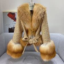 Fashion Design Winter Fox Fur Wool Coat