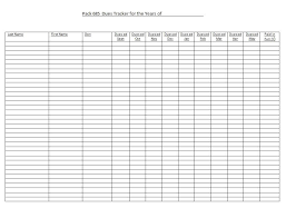 Sample Dues Tracker Good For Roundtables On Budgeting