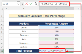 how to calculate total percene from